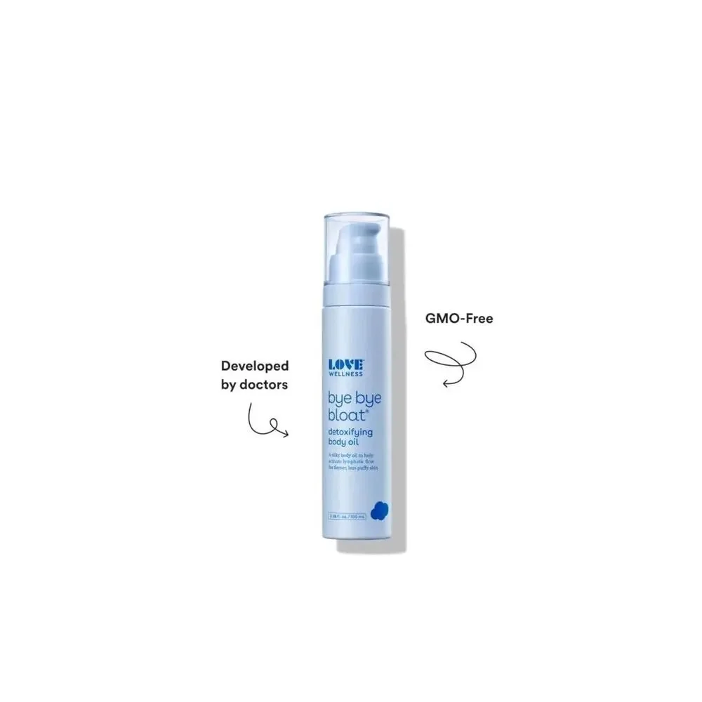 Love Wellness Bye Bye Bloat Detoxifying Body Oil Skin Relief Massage Oil Femcare